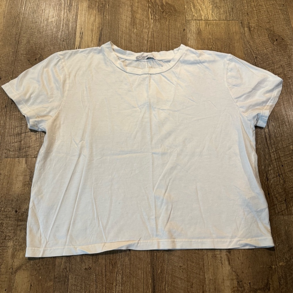 Stateside White Short Sleeve crop Tee